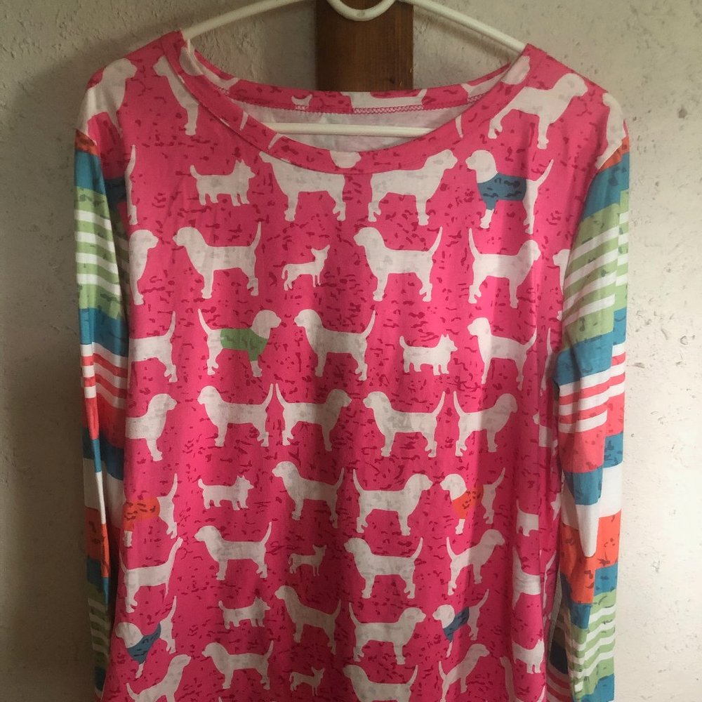 pink dog pj shirt